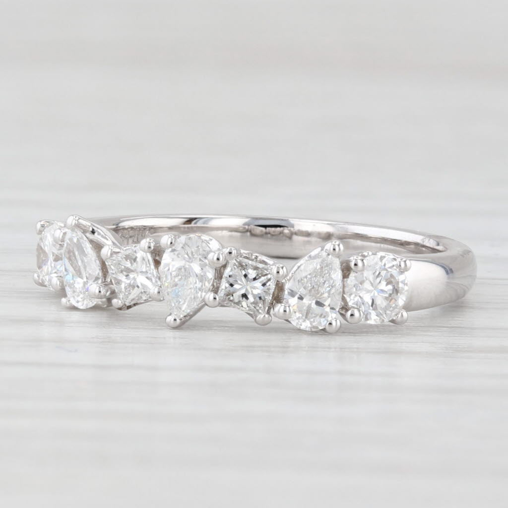 Light Gray New 0.71ctw Diamond Wedding Band 14k White Gold Stackable Anniversary Ring 6.5