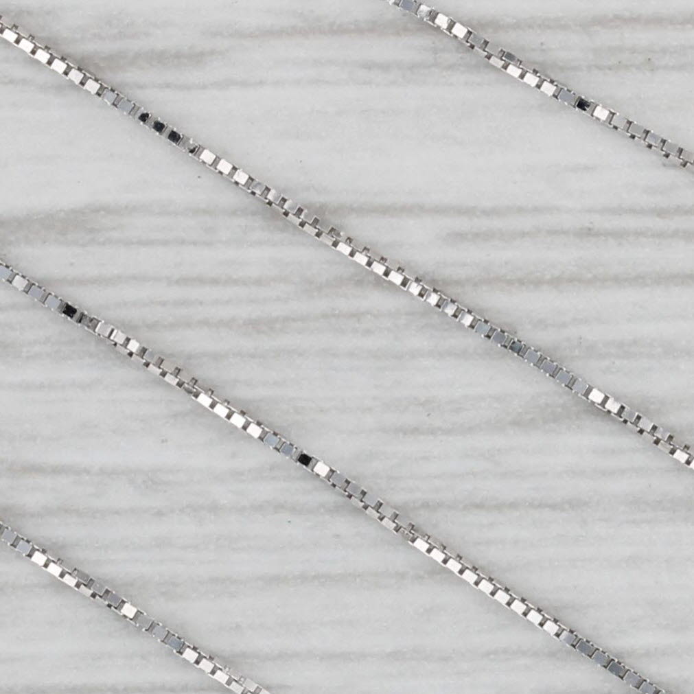 Gray 0.12ct Round Diamond Solitaire Pendant Necklace 14k White Gold 18" Box Chain