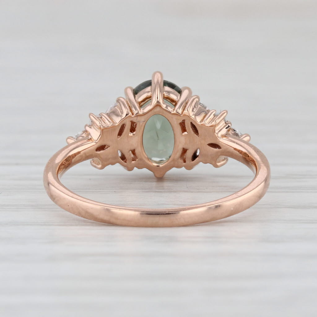 1.43ctw Lab Created Green Spinel Moissanite Opal Ring 18k Rose Gold Size 5.75