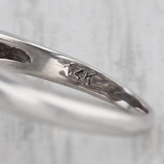 1.71ctw Blue Sapphire Diamond Abstract Cocktail Ring 14k White Gold Size 4