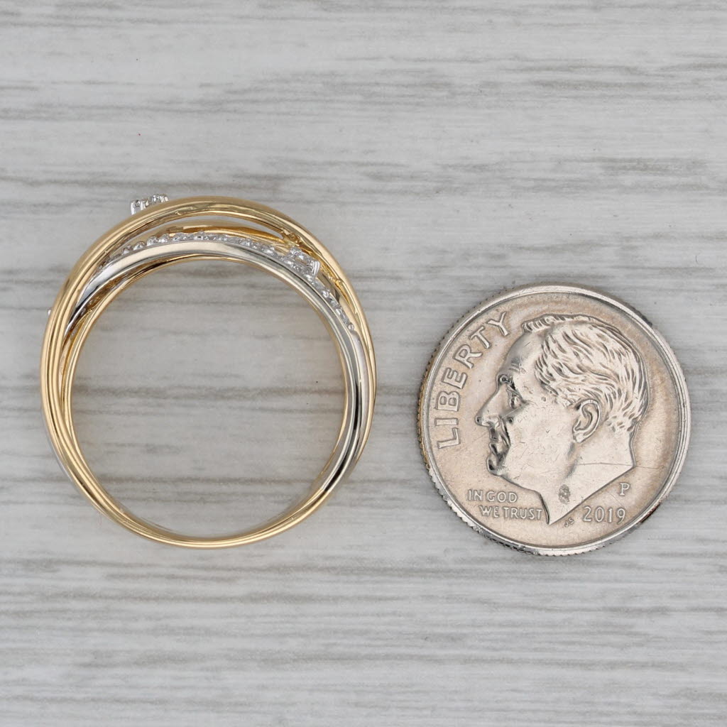Gray 0.28ctw Diamond Orbit Multiband Ring 18k Yellow Gold Size 7.25