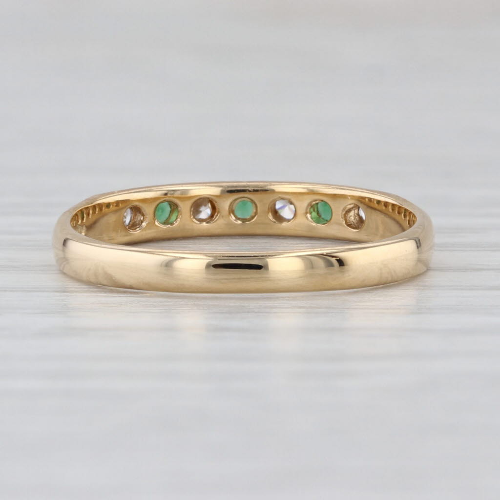 0.21ctw White & Green Cubic Zirconia Stackable Ring 18k Yellow Gold Sz 7.5 Band