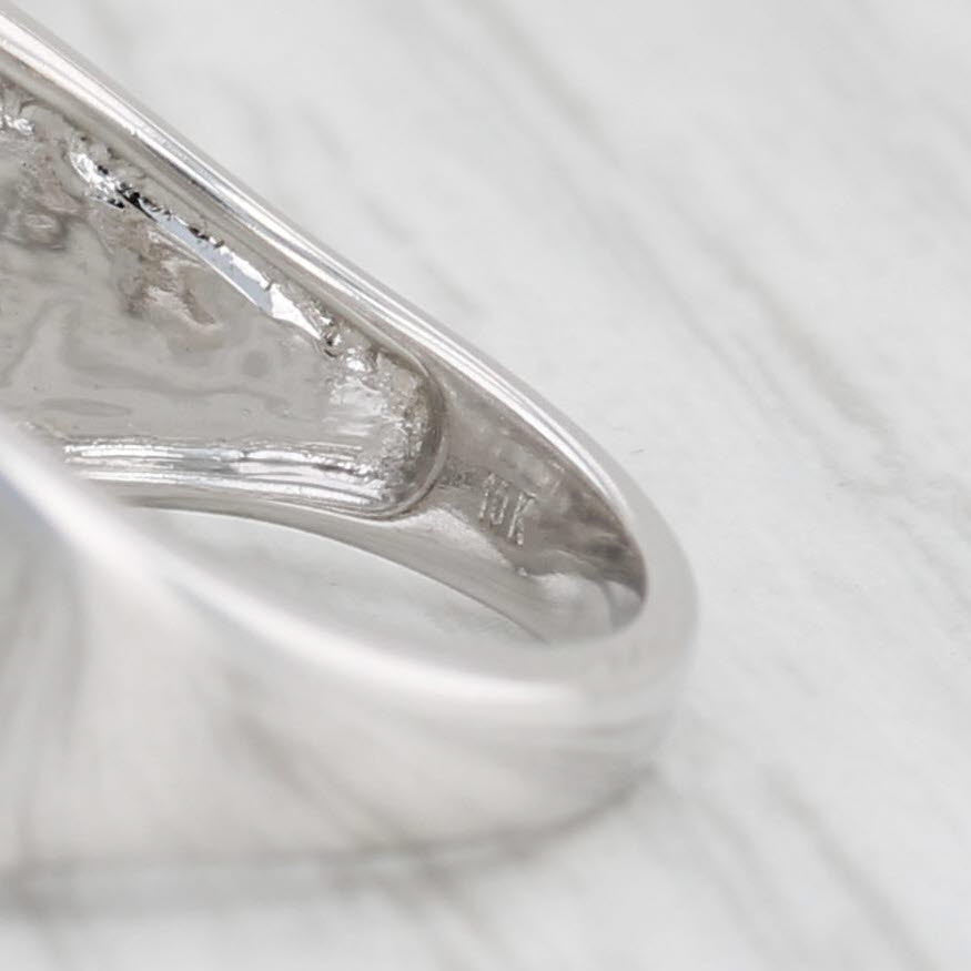 Light Gray 0.90ctw Diamond Ring 10k White Gold Size 7 Stacking Design