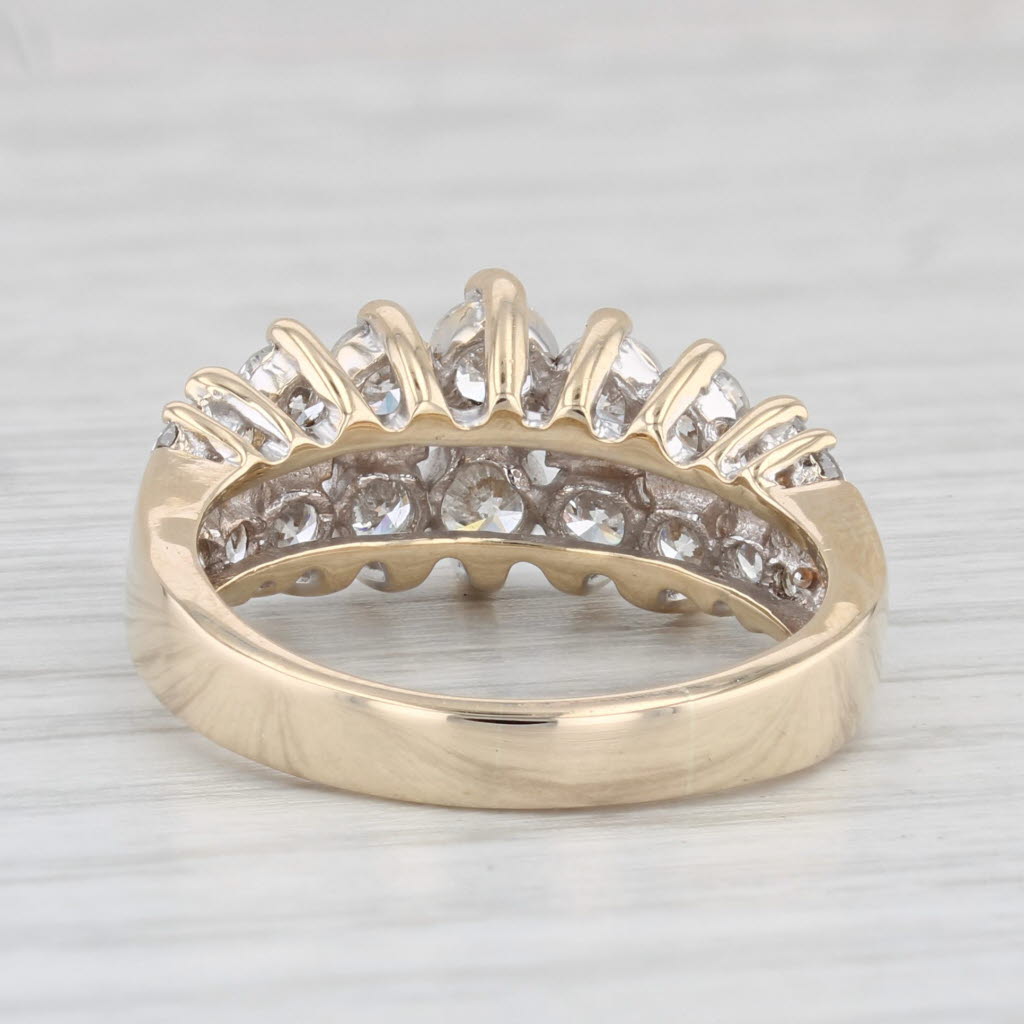 Light Gray 2ctw Diamond Tiered Ring 14k Yellow Gold Size 7.25 Wedding Anniversary