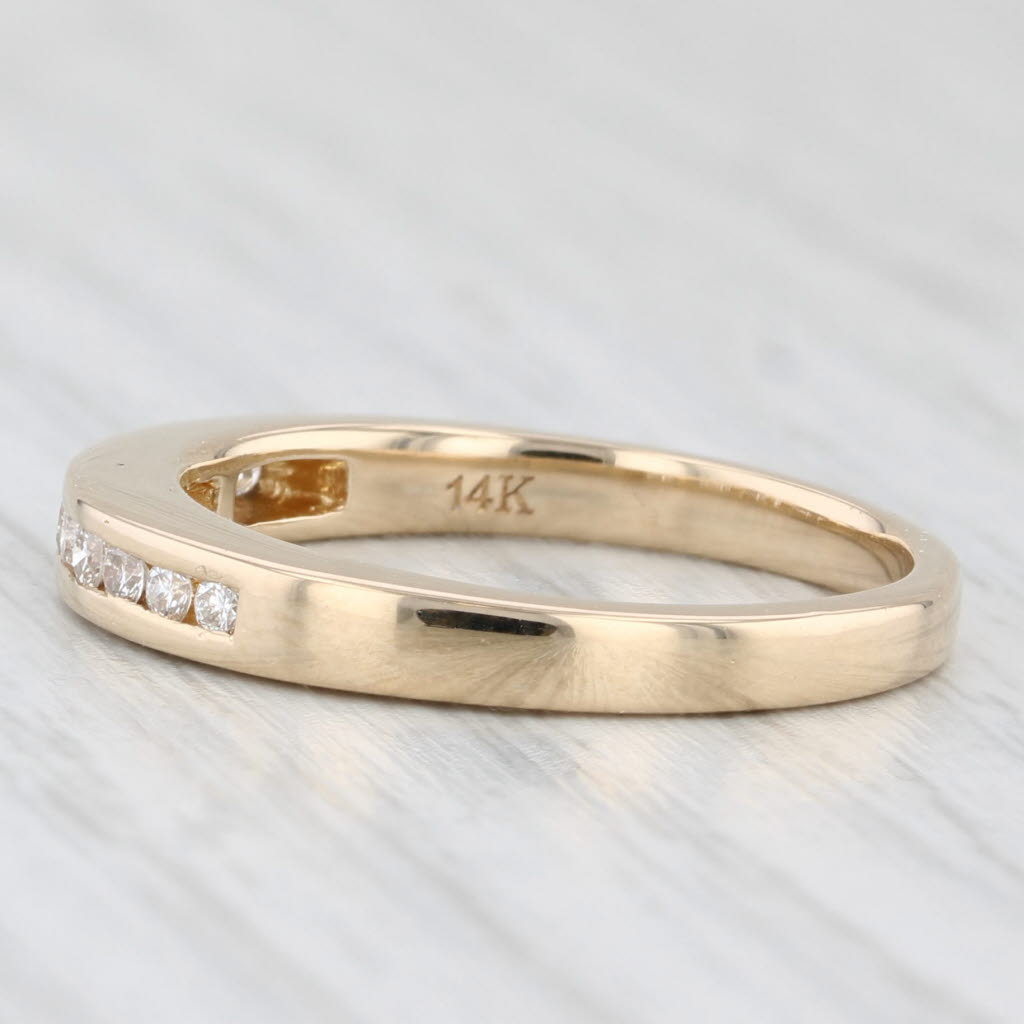 Light Gray 0.23ctw Diamond Wedding Band 14k Yellow Gold Size 7 Stackable Anniversary Ring