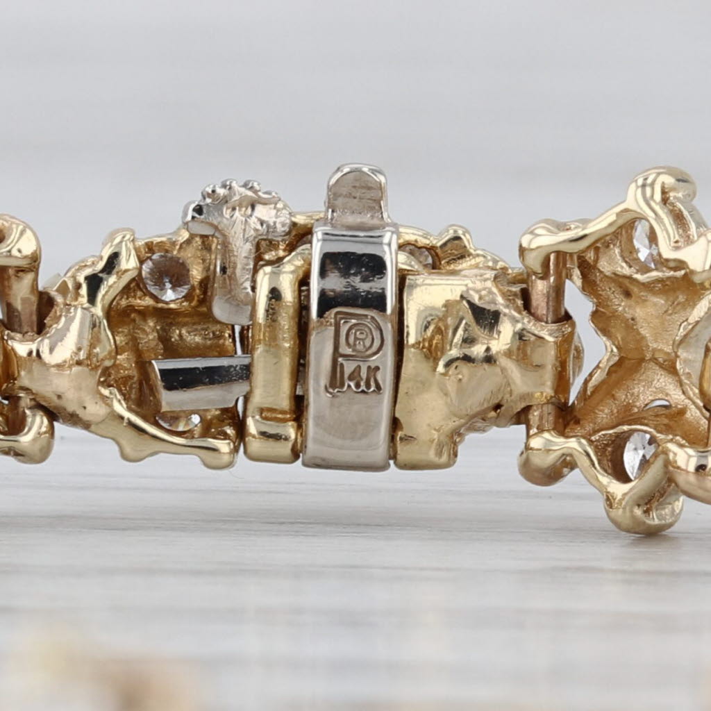 5.90ctw Diamond Tennis Bracelet 14k Yellow Gold 7" 9.8mm