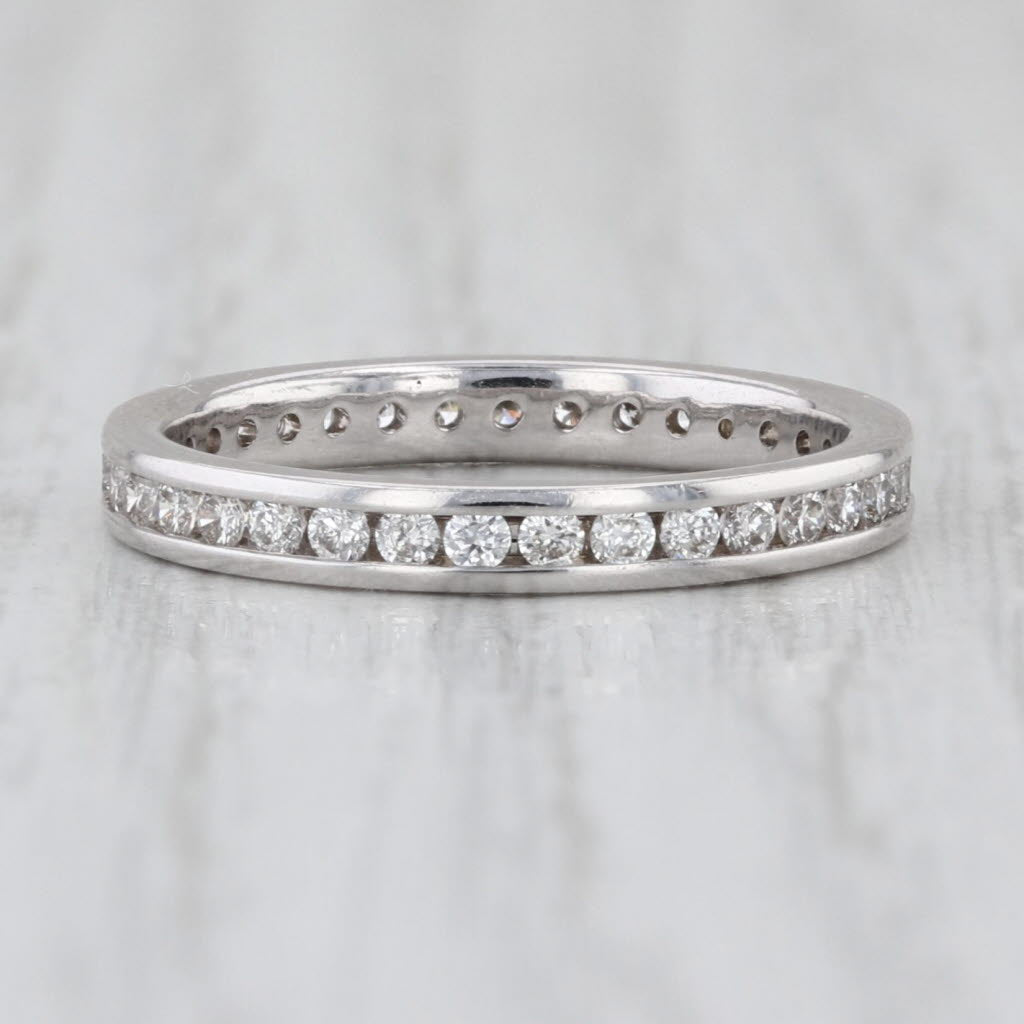0.48ctw Diamond Eternity Band 14k White Gold Wedding Ring Size 5 Stackable