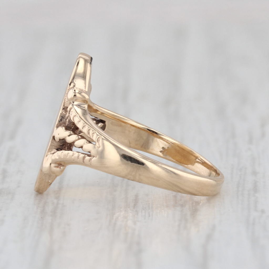 Engravable Vintage Signet Ring 10k Yellow Gold Size 4