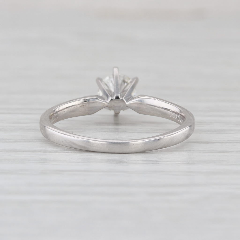 0.50ct Round Diamond Solitaire Engagement Ring 18k White Gold Platinum Size 6.5