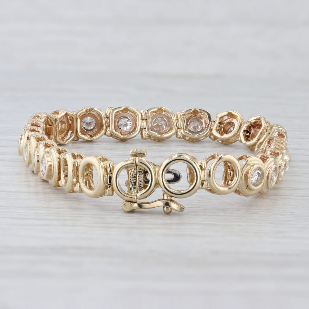 3.30ctw Diamond Tennis Bracelet 14k Yellow Gold 6.75" 7.3mm