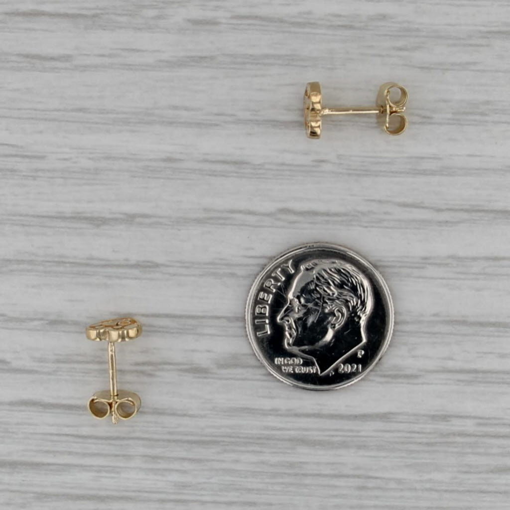 Small Butterfly Heart Stud Earrings 18k Yellow Gold Studs