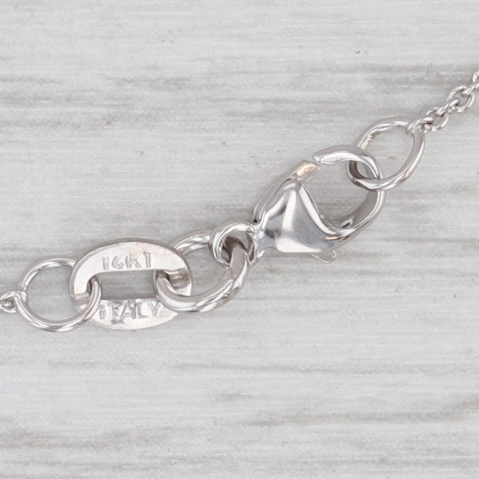 Light Gray New 0.20ctw Diamond Cross Pendant Necklace 14k White Gold 16-18" Cable Chain