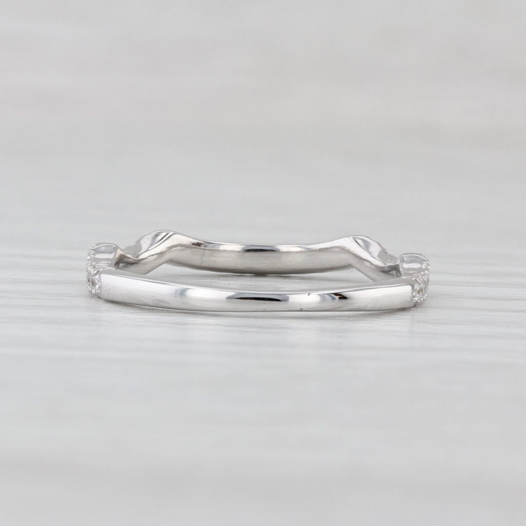 Neil Lane Contoured Diamond Ring 14k White Gold Wedding Band Size 7.75