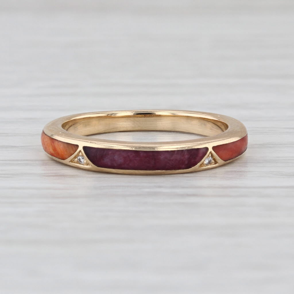 Kabana Multicolor Mother of Pearl Band 14k Yellow Gold Size 6.75 Ring Stackable