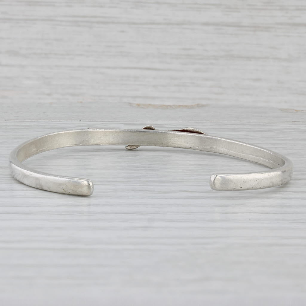 Gray Soaring Bird Cuff Bracelet Sterling Silver 6.5" 5.8mm