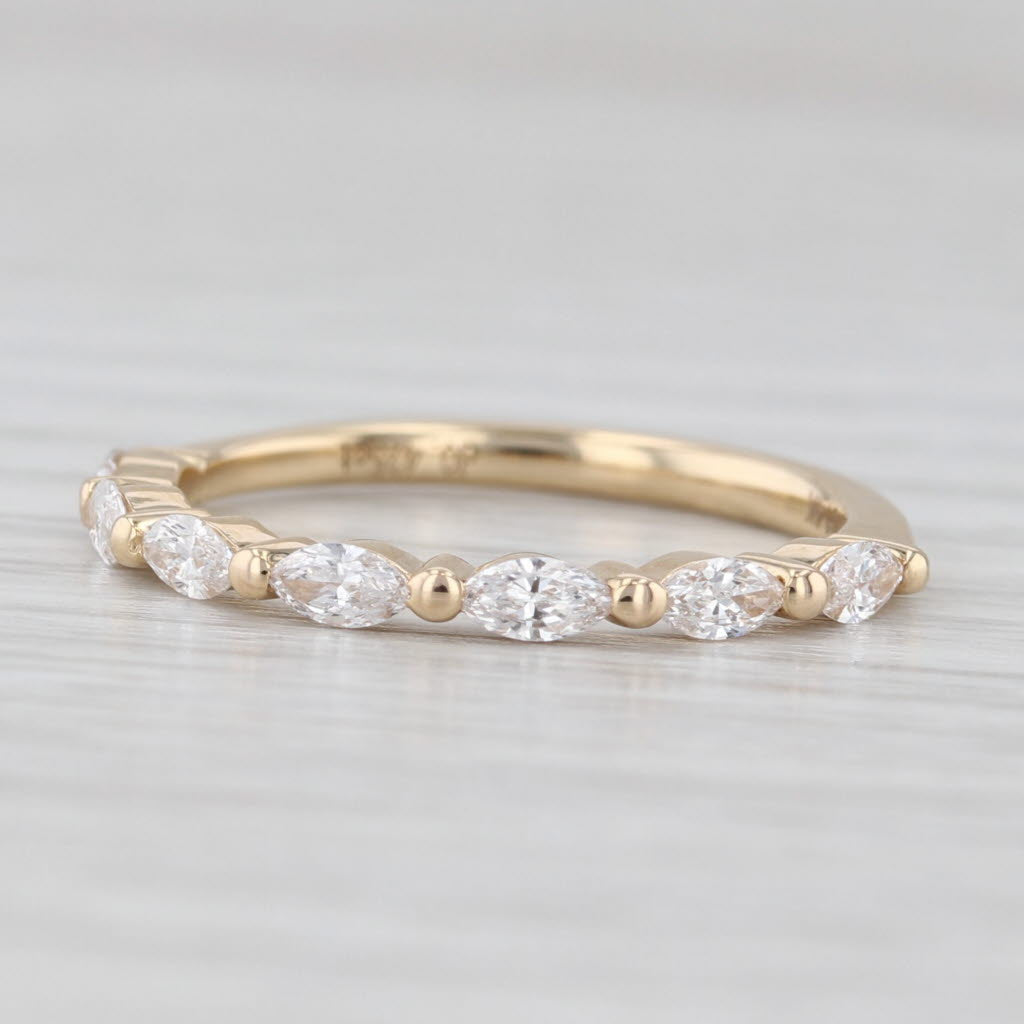 Light Gray New 0.42ctw Lab Grown Diamond Wedding Band 14k Yellow Gold Stackable Ring Sz 6.5