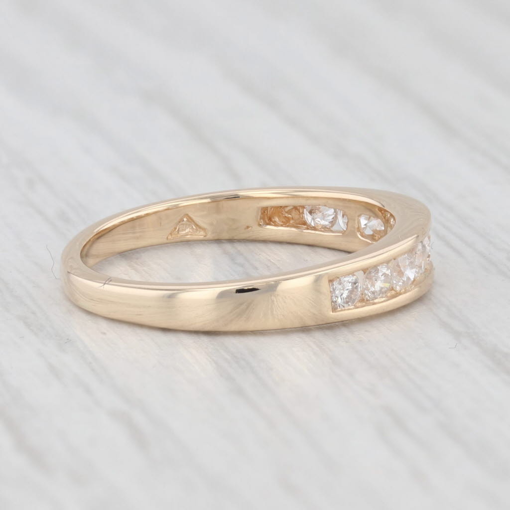 Light Gray 0.26ctw Diamond Wedding Band 14k Yellow Gold Size 5 Stackable Anniversary Ring