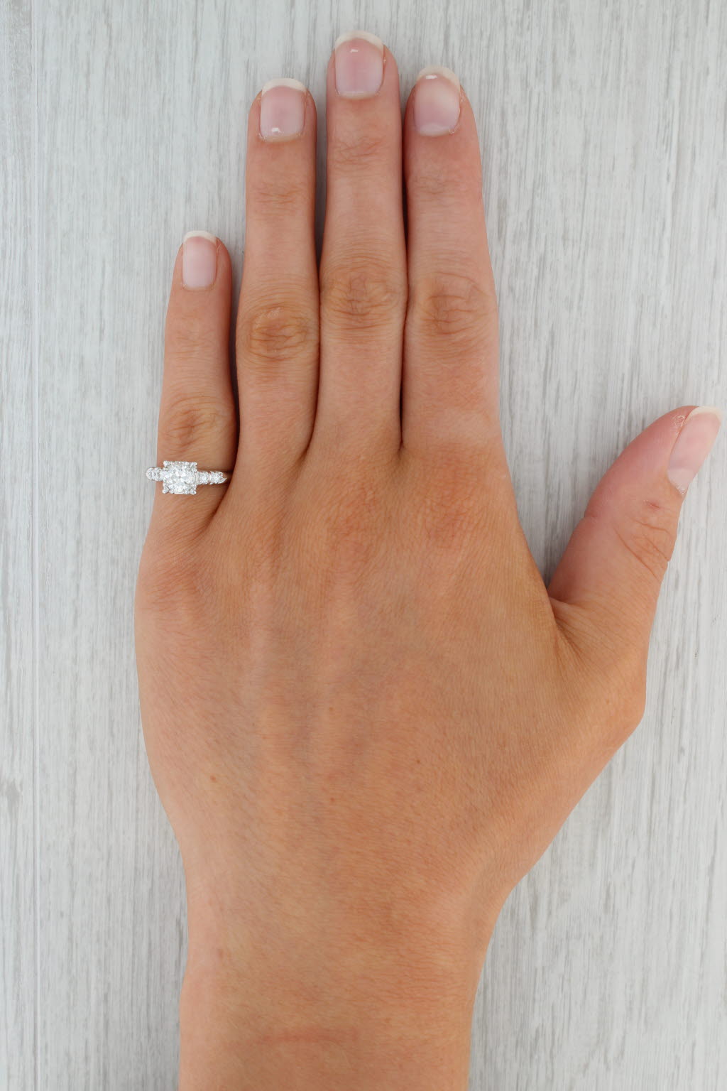 Gray Vintage 1.17ctw Diamond Engagement Ring Platinum Size 6 Old European Cut