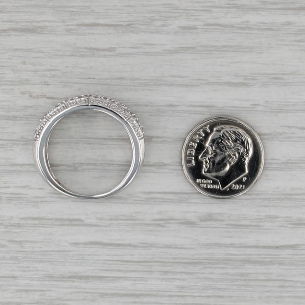 0.52ctw Pave Diamond Ring 10k White Gold Size 8 Wedding Band Size 8