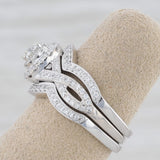 Neil Lane 0.90ctw Diamond Halo Engagement Ring Wedding Bands Bridal Set 14k Gold