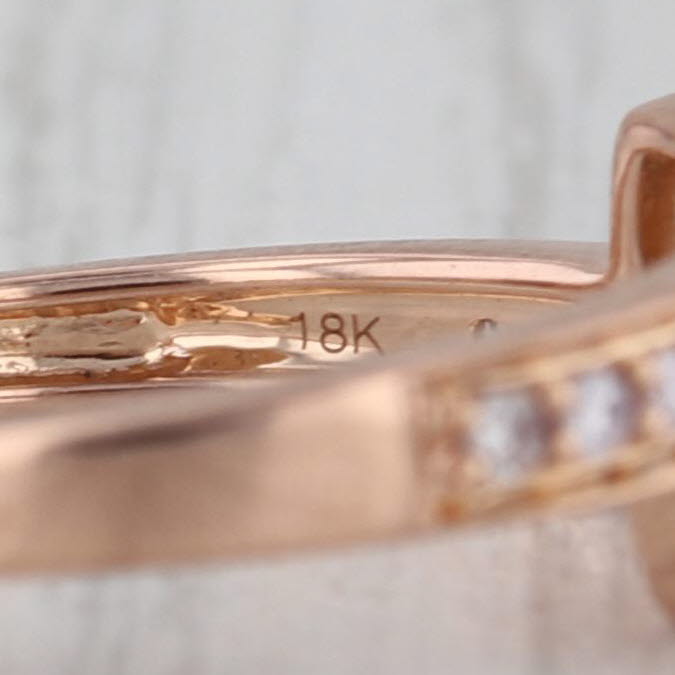 0.16ctw Diamond Bypass Ring 18k Rose Gold Size 7.25 Stackable