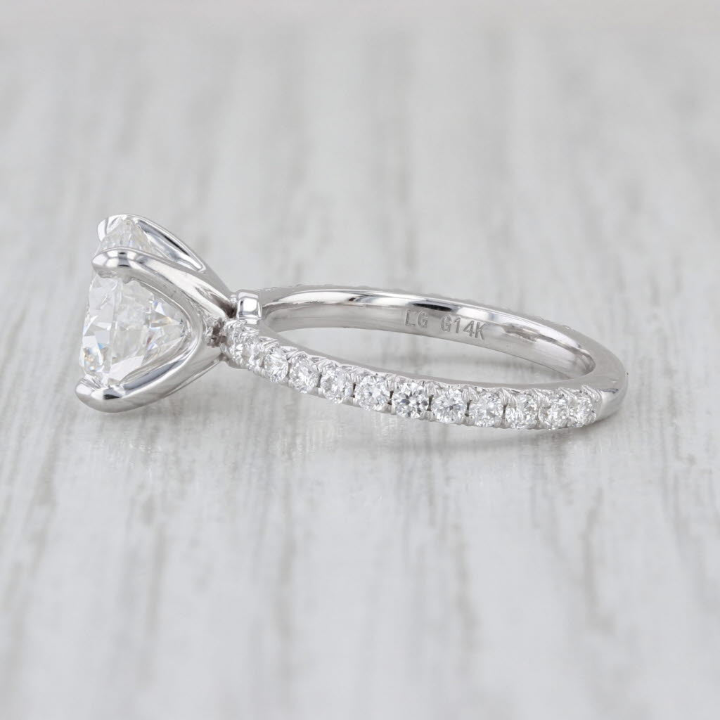 New IGI 3.54ctw Round Lab Grown Diamond Engagement Ring 14k White Gold Size 6