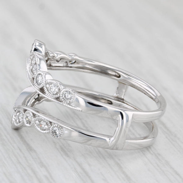 0.40ctw Diamond Ring Enhancer Jacket 14k White Gold Size 9.5 Wedding Bridal