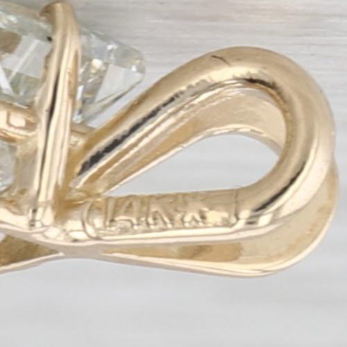 New 0.50ct Diamond Princess Solitaire Pendant 14k Yellow Gold Small Drop
