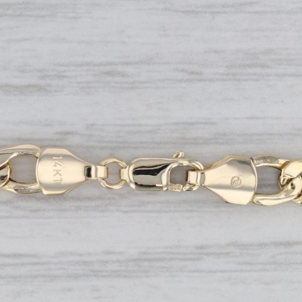 Gray 22" Figaro Chain Necklace 14k Yellow Gold 5.6mm Italian