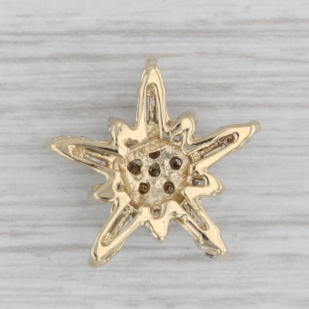 Gray 0.33ctw Diamond Star Pendant 14k Yellow Gold Small Floating Drop