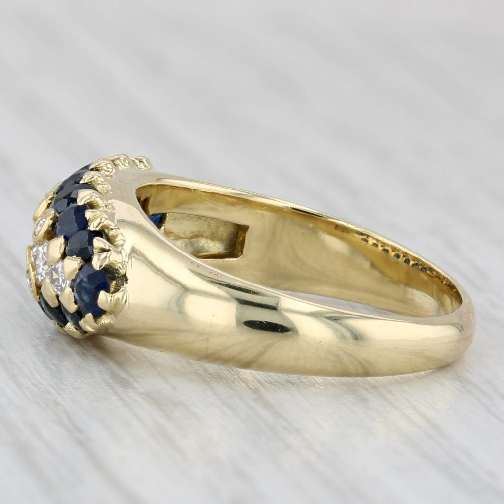 Light Gray 1.64ctw Blue Sapphire Diamond Ring 18k Yellow Gold Size 7.25