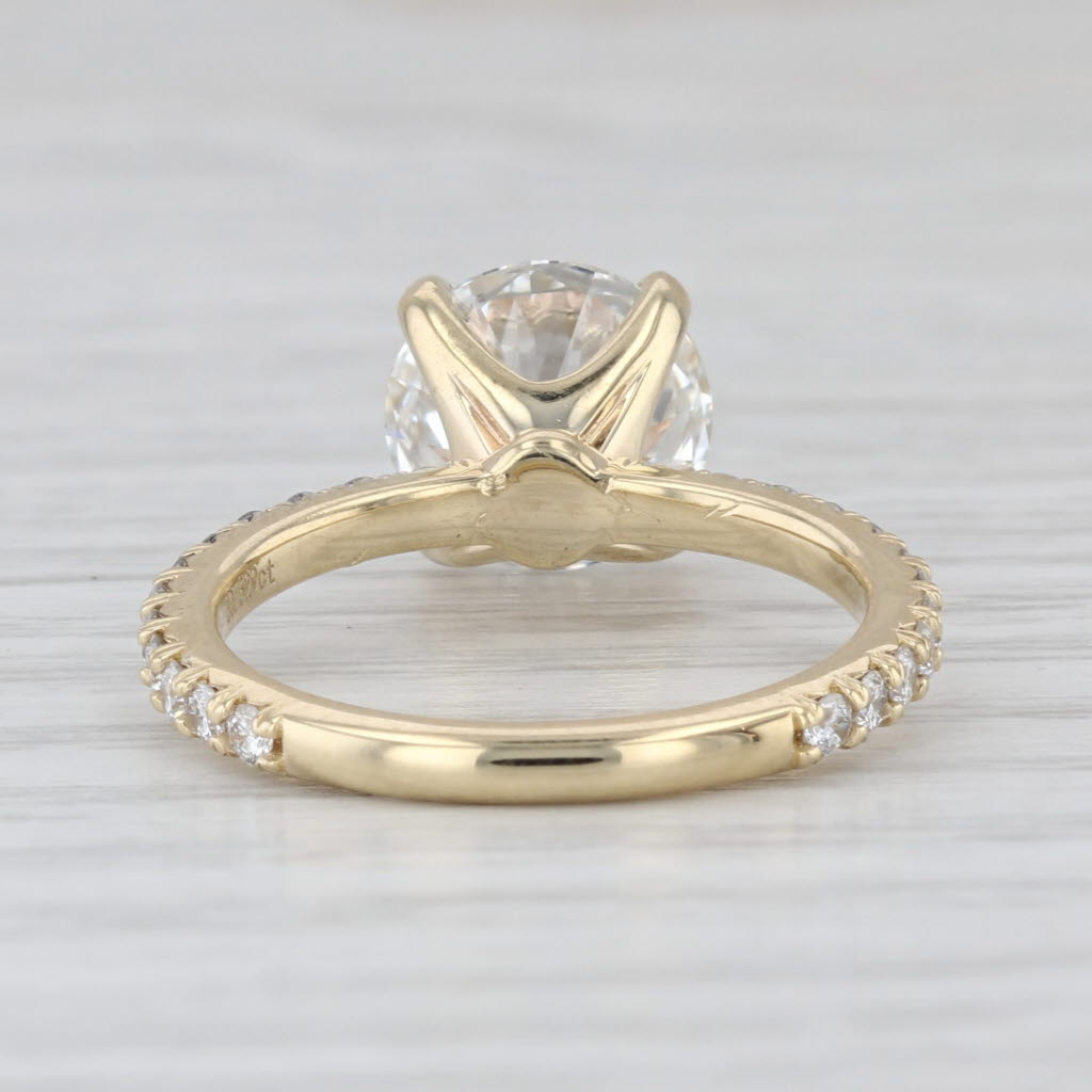 New IGI 3.55ctw Round Lab Grown Diamond Engagement Ring 14k Yellow Gold Size 6.5