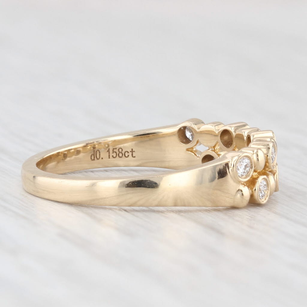 Light Gray New 0.16ctw Diamond Wedding Band 14k Yellow Gold Stackable Anniversary Ring 6.5