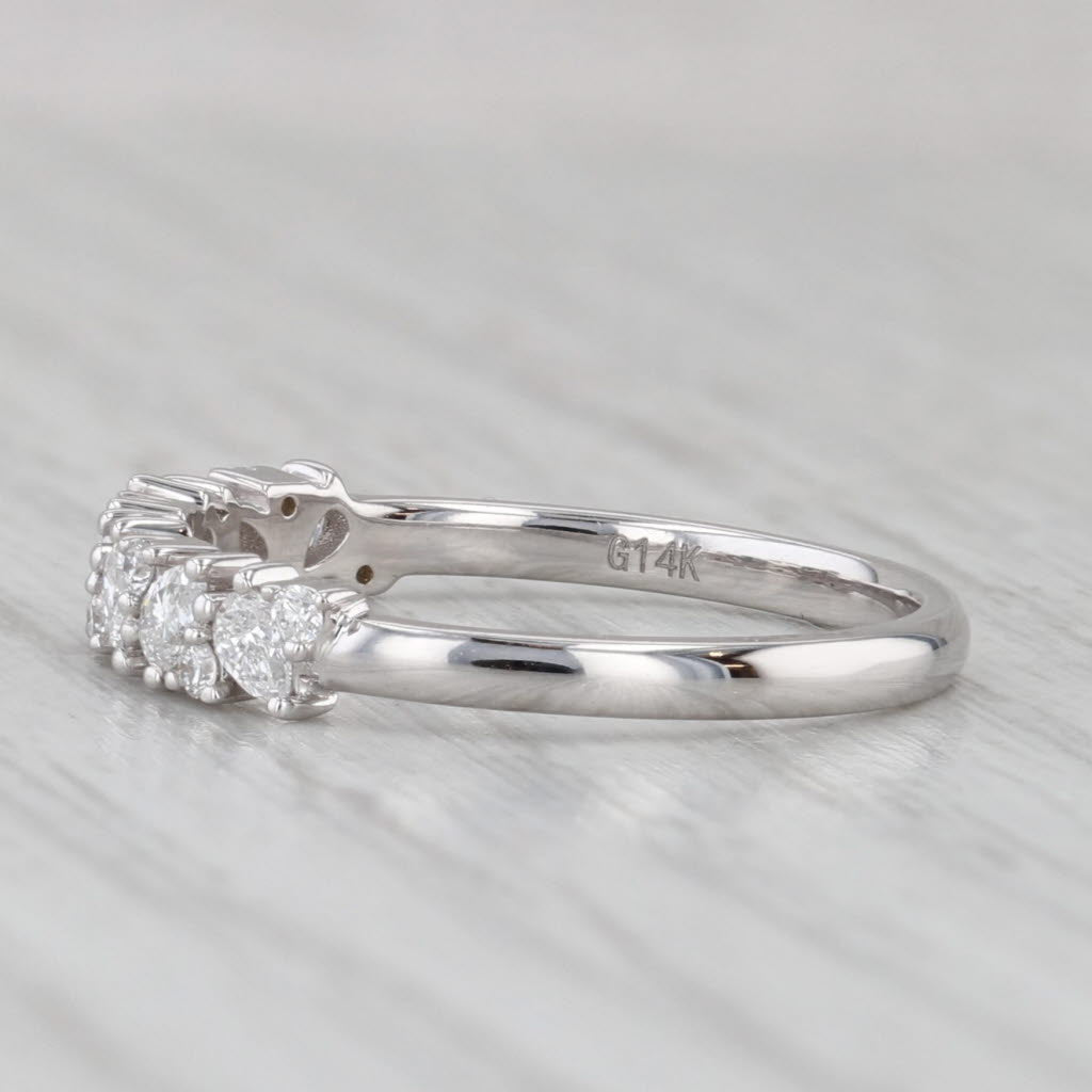 Gray New 0.43ctw Diamond Wedding Band 14k White Gold Stackable Anniversary Ring S 6.5