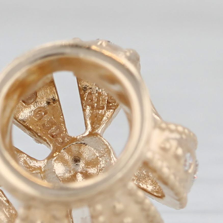 Light Gray Authentic Pandora Diamond Royal Crown Charm 750453D 14k Gold Retired Bead