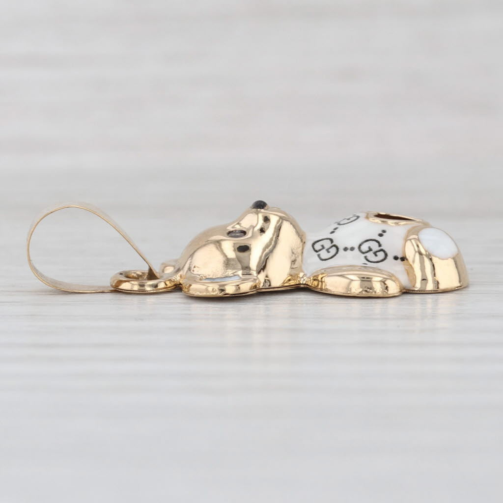 Teddy Bear Pendant 18k Gold Cubic Zironia Lab Created Sapphire Resin