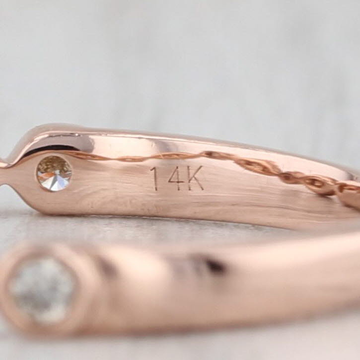 0.25ctw Contoured Diamond Ring 14k Rose Gold Stackable Wedding Band Guard Sz 8.5