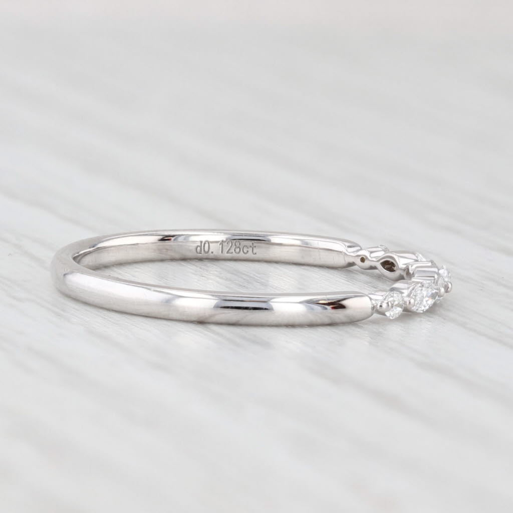 Light Gray New 0.12ctw Lab Grown Diamond Wedding Band 14k White Gold Stackable Ring Sz 6.5