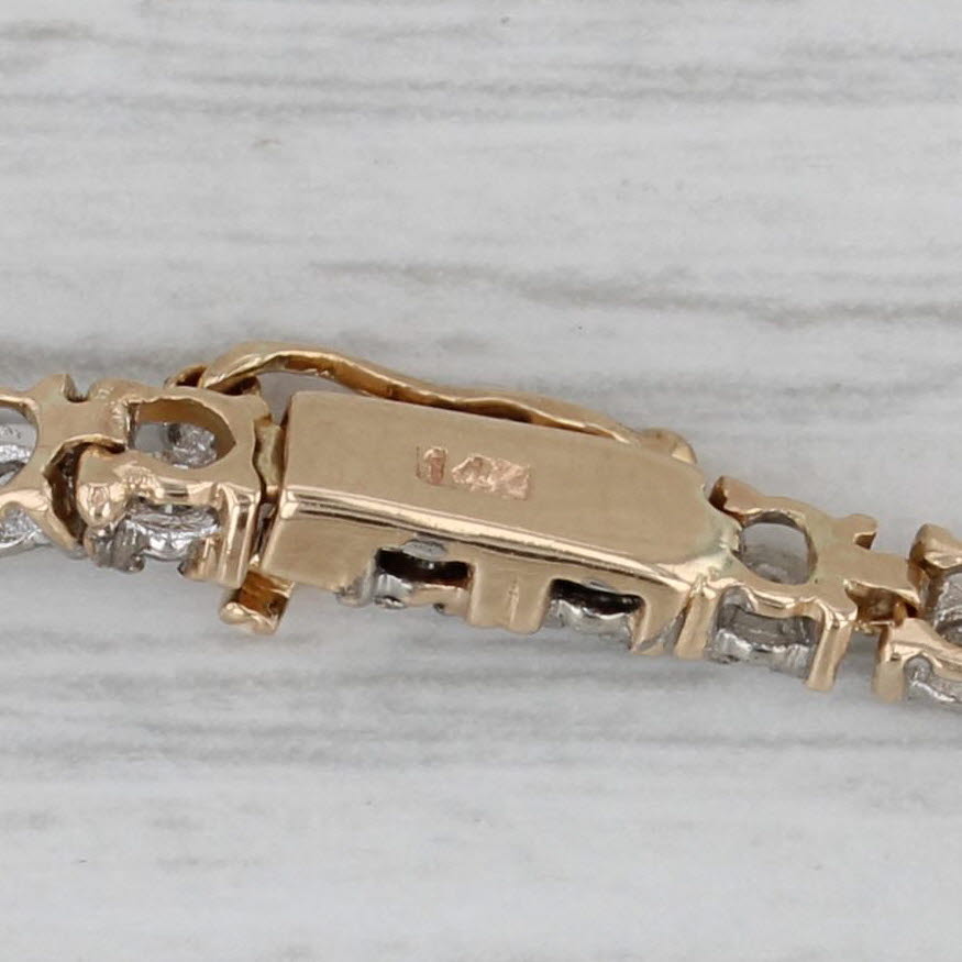 Gray 0.75ctw Diamond Tennis Bracelet 14k Yellow Gold 7.25" 3.1mm
