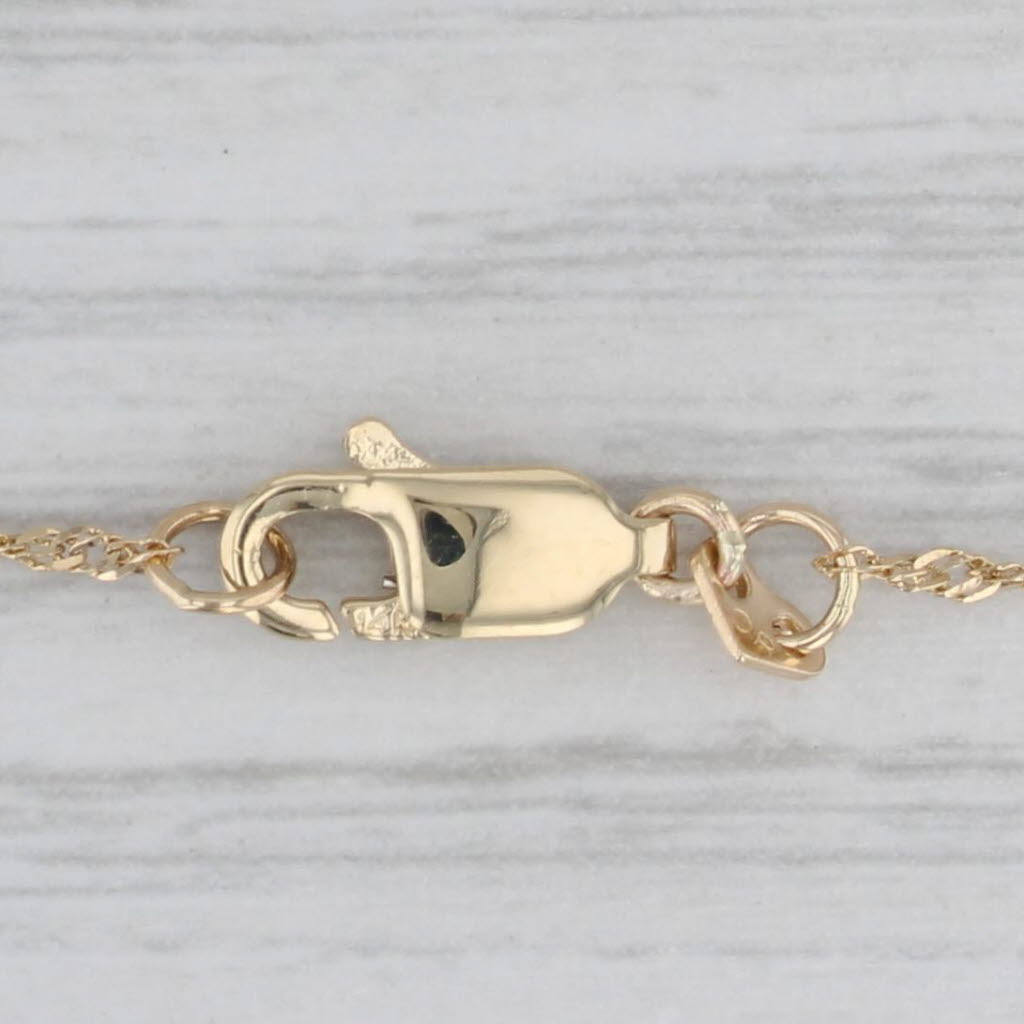 Gray 19" 1.2mm Singapore Chain Necklace 14k Yellow Gold