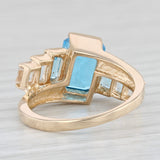 Light Gray 4.30ctw Blue White Tiered Topaz Ring 14k Yellow Gold Size 7