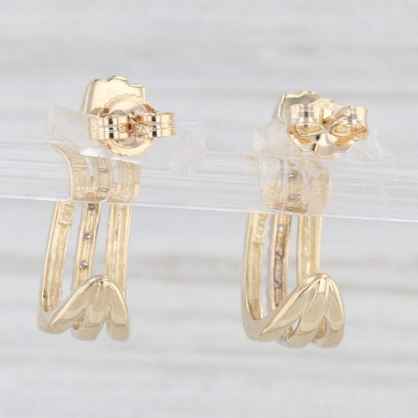 Diamond Journey J-Hook Earrings 10k Gold Pierced Drops