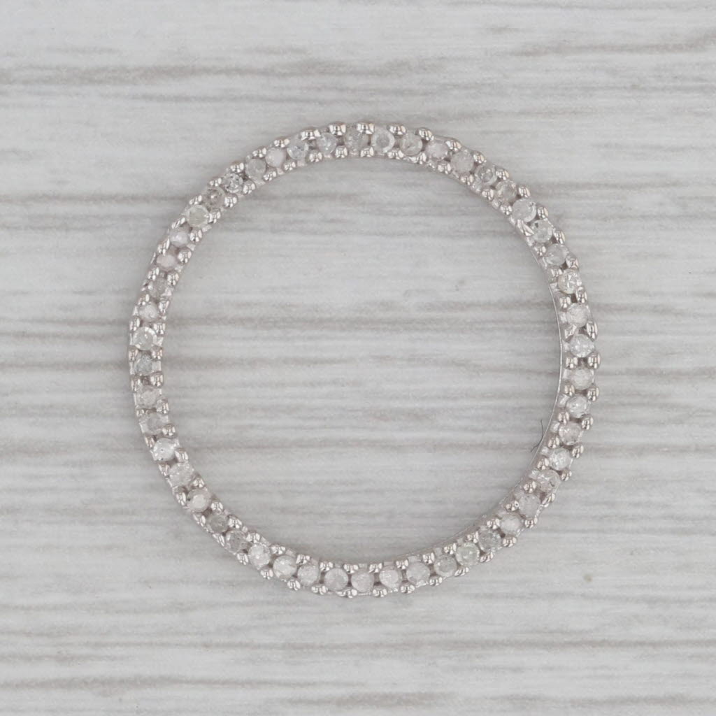 Gray 0.20ctw Diamond Eternity Circle Pendant 10k White Gold