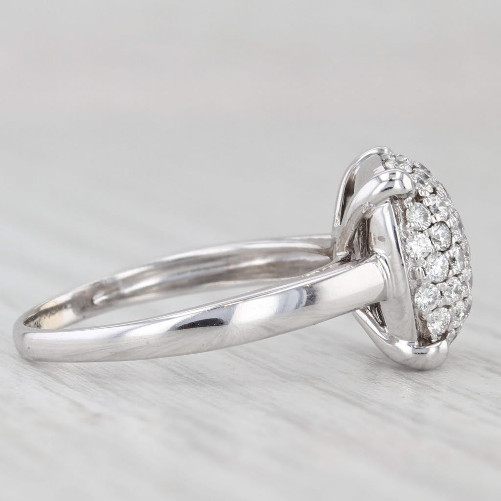 Light Gray 1ctw Diamond Cluster Ring 14k White Gold Size 7.5 VS2