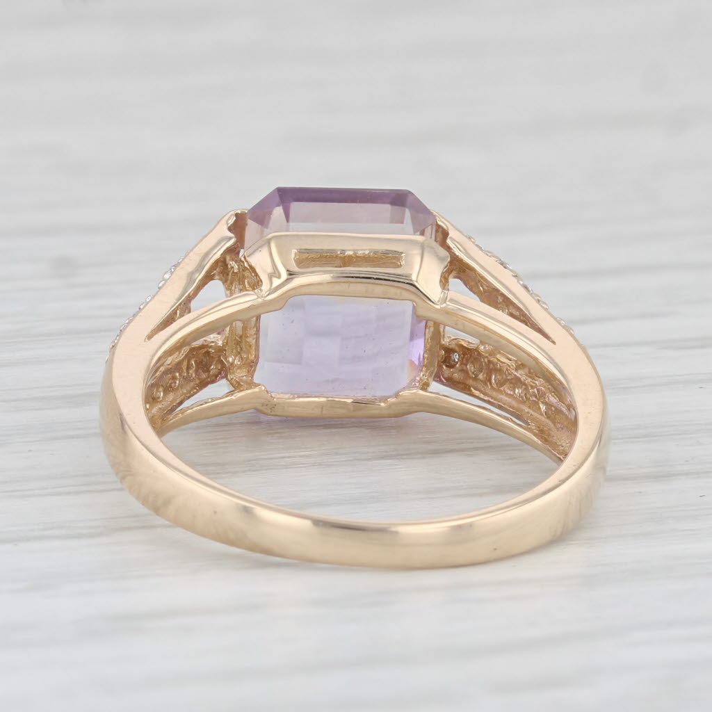Light Gray 2.80ctw Purple Ametrine Diamond Ring 14k Yellow Gold Size 7