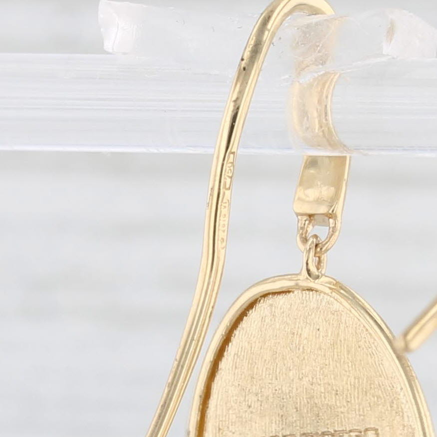 Light Gray Marco Bicego Lunaria Drop Earrings 18k Yellow Gold Hook Posts