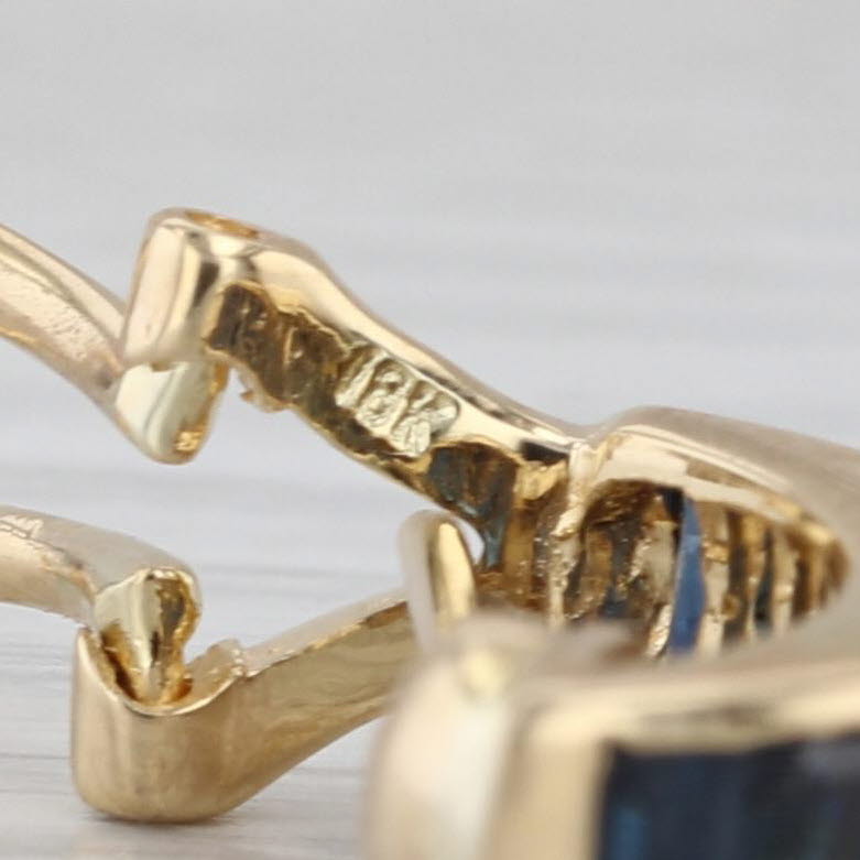 3.36ctw Blue Sapphire Journey Earrings 18k Yellow Gold Clip on or Pierced Option