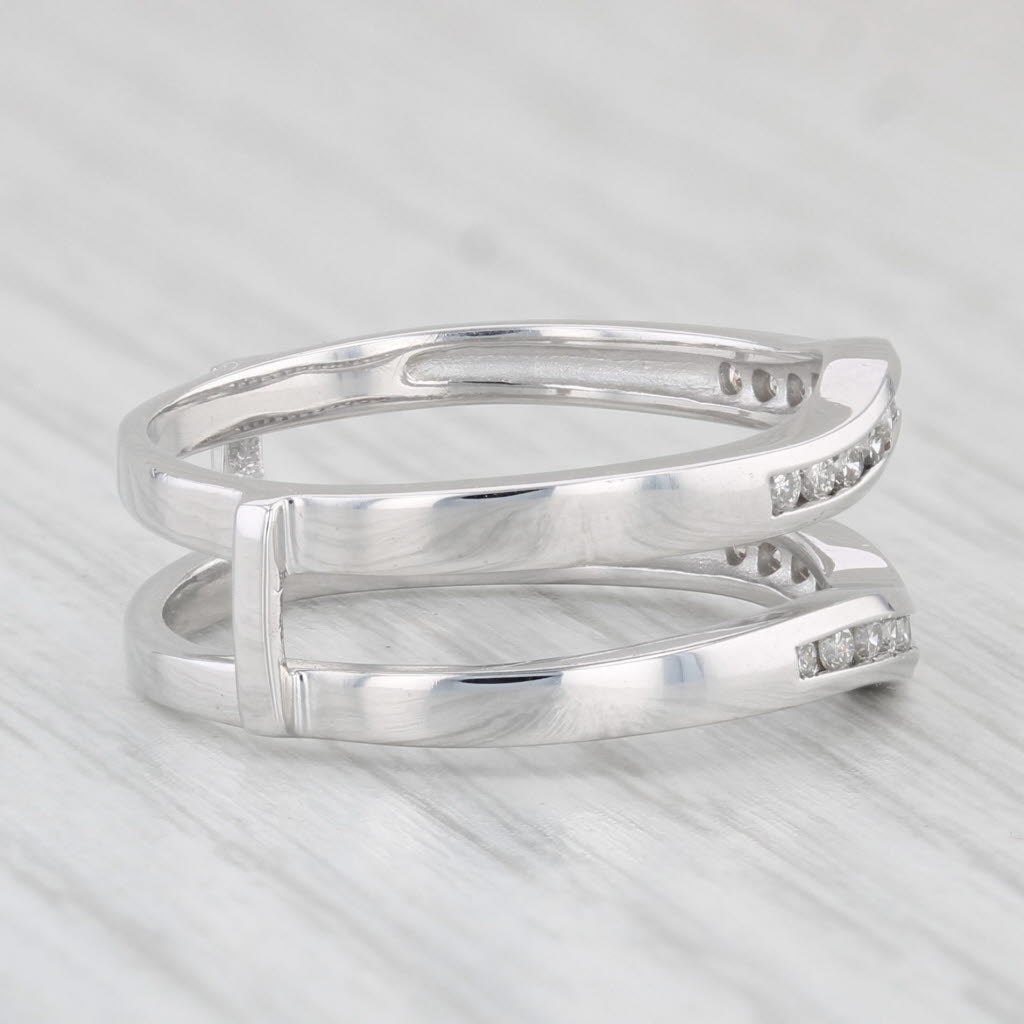 Light Gray 0.33ctw Diamond Jacket Guard Ring 14k White Gold Size 7 Wedding Band