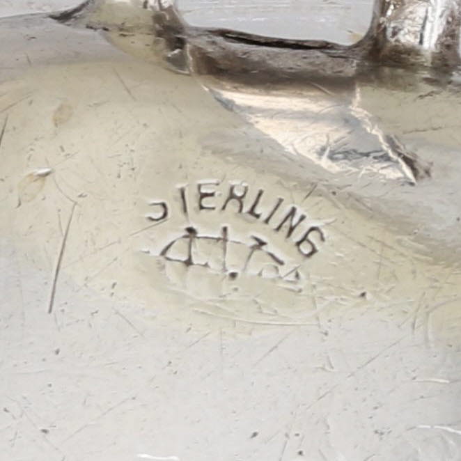 Antique Baby Teething Ring Bell Sterling Silver Resin Birth Record Engravable