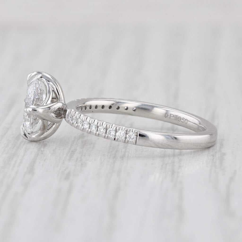 1.19ctw GIA Oval Diamond Engagement Ring 950 Platinum Size 7